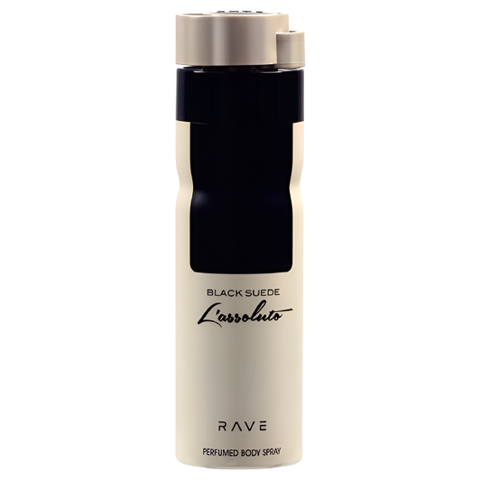Rave Black Suede Lassoluto Deodorant Spray for Everyone