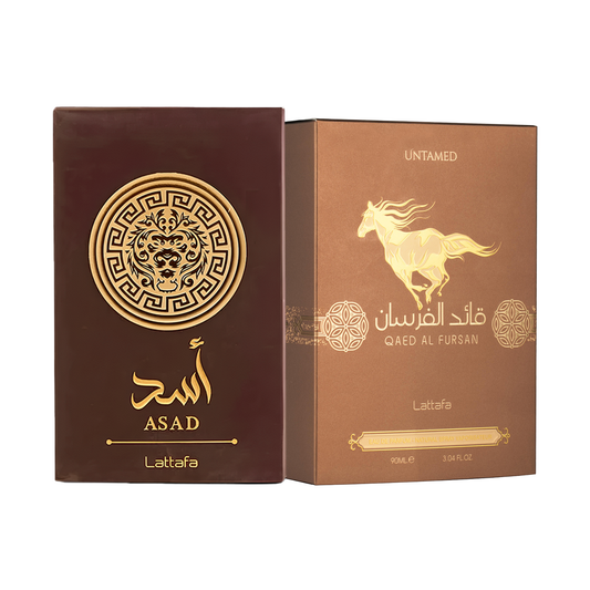 Lattafa Asad Bourbon & Qaed Al Fursan Untamed Fragrance Bundle for Everyone