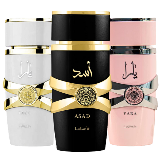 Lattafa Yara, Yara Moi & Asad Fragrance Bundle for Everyone