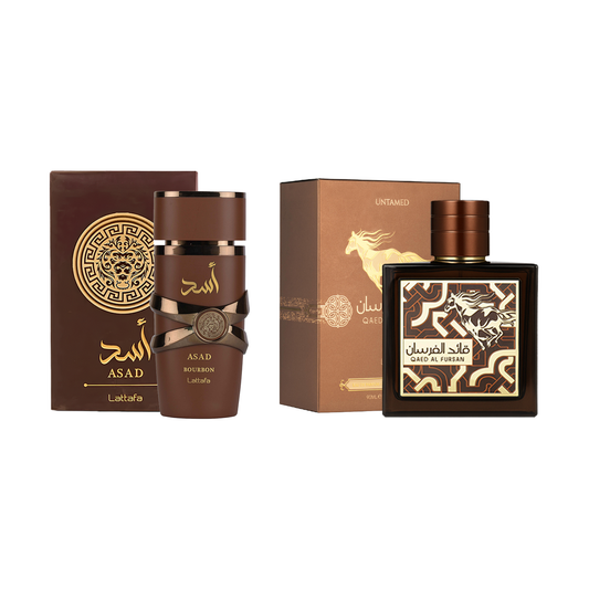Lattafa Asad Bourbon & Qaed Al Fursan Untamed Fragrance Bundle for Everyone