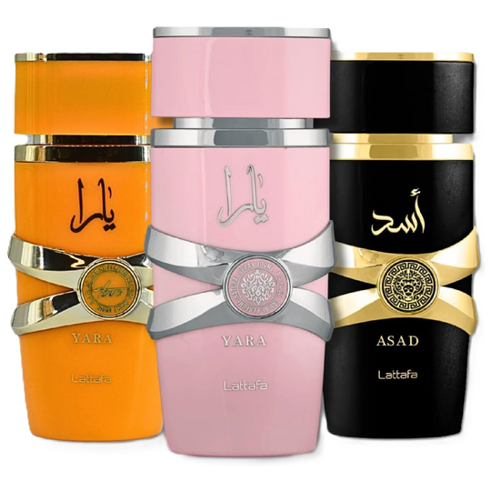 Lattafa Yara, Yara Tous & Asad Fragrance Bundle for Everyone