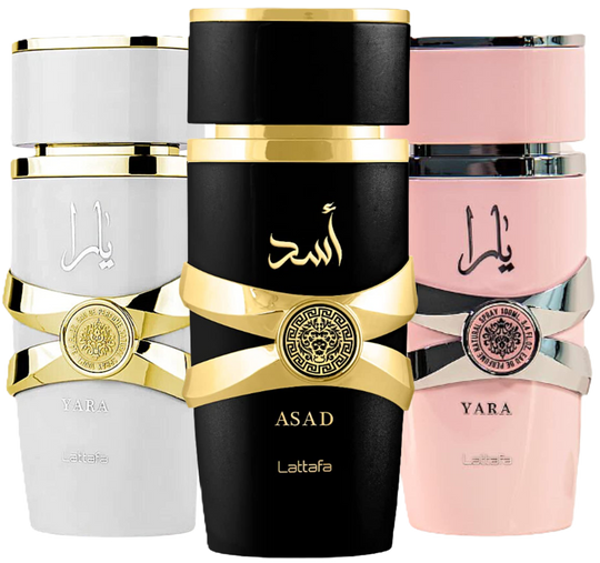 Lattafa Yara, Yara Moi & Asad Fragrance Bundle for Everyone